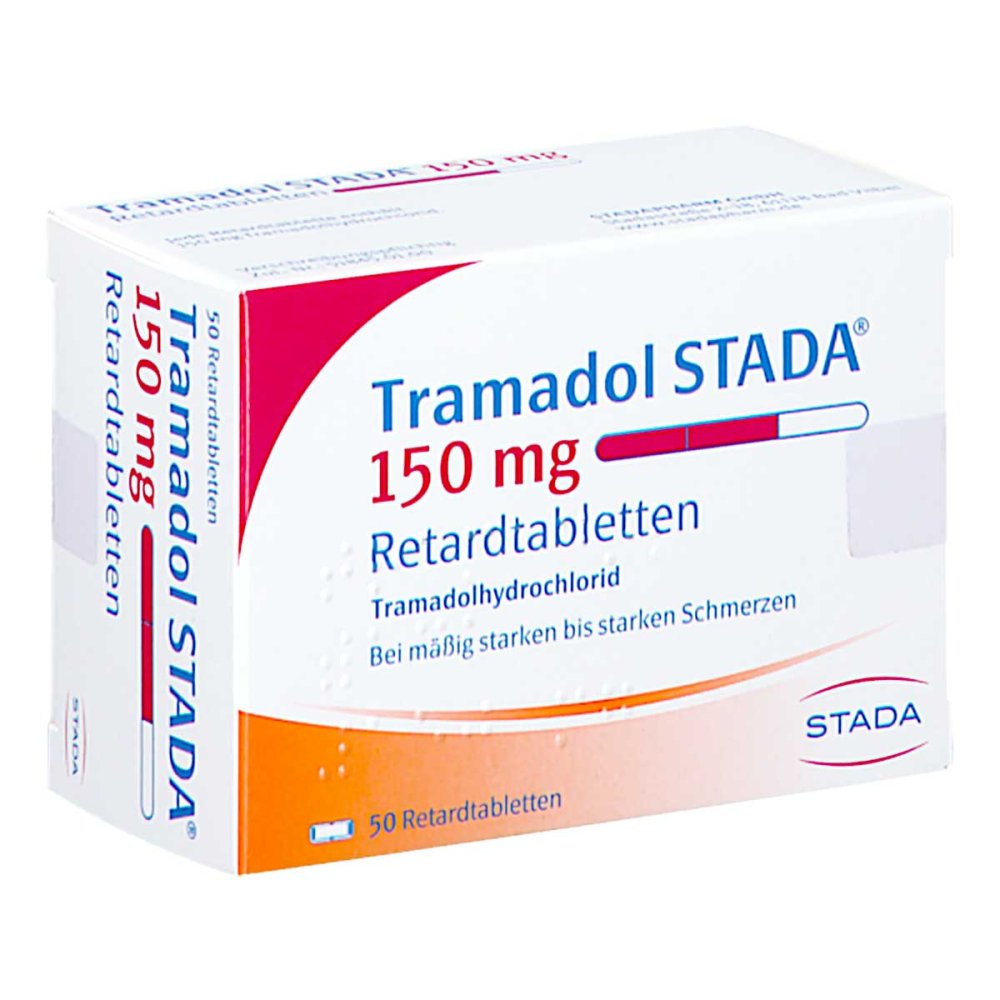 Das Produktfoto zeigt Tramadol Stada 150 Mg Retardtabletten (50 stk) PZN 02186629