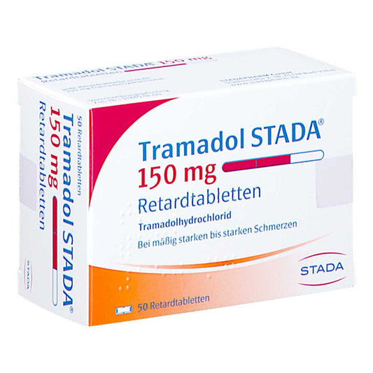 Das Produktfoto zeigt Tramadol Stada 150 Mg Retardtabletten (50 stk) PZN 02186629