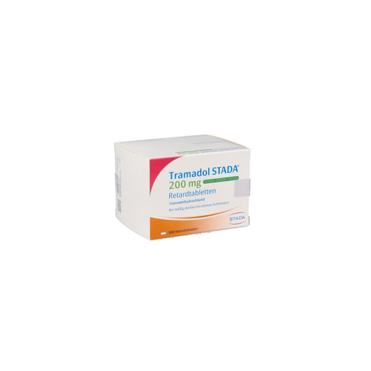Das Produktfoto zeigt Tramadol Stada 200 Mg Retardtabletten (100 stk) PZN 02186687