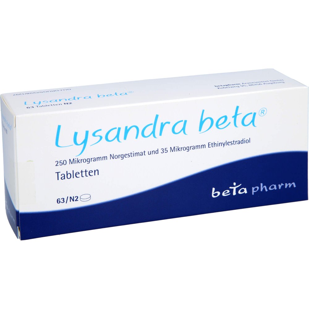 Das Produktfoto zeigt Lysandra Beta Tabletten (63 stk) PZN 02186983