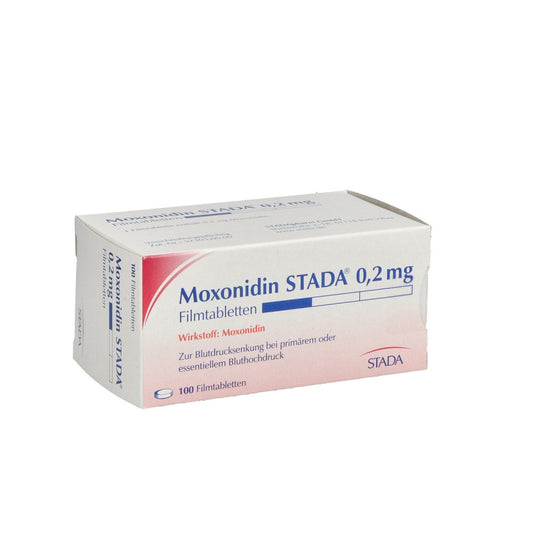 Das Produktfoto zeigt Moxonidin Stada 0,2 Mg Filmtabletten (100 stk) PZN 02188611