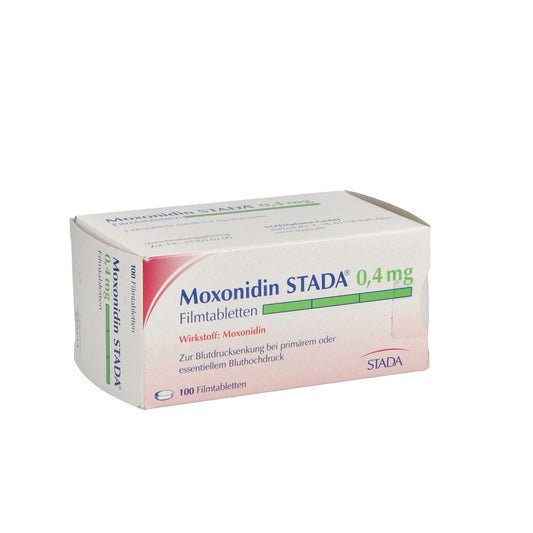 Das Produktfoto zeigt Moxonidin Stada 0,4 Mg Filmtabletten (100 stk) PZN 02188918
