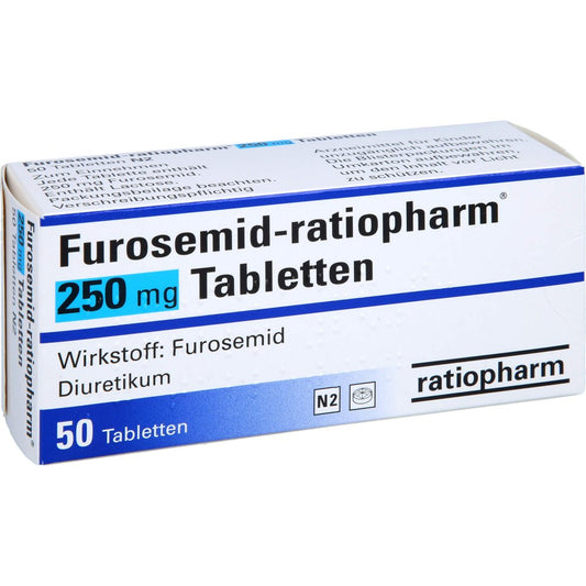 Das Produktfoto zeigt Furosemid-Ratiopharm 250 Mg Tabletten (50 stk) PZN 02208420
