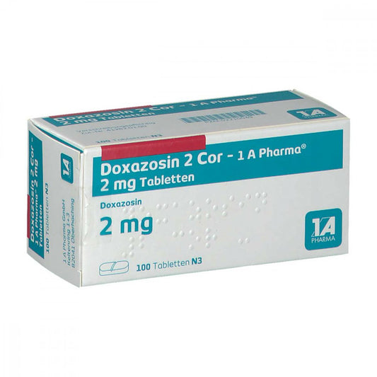 Das Produktfoto zeigt Doxazosin 2 Cor-1a Pharma Tabletten (100 stk) PZN 02210049