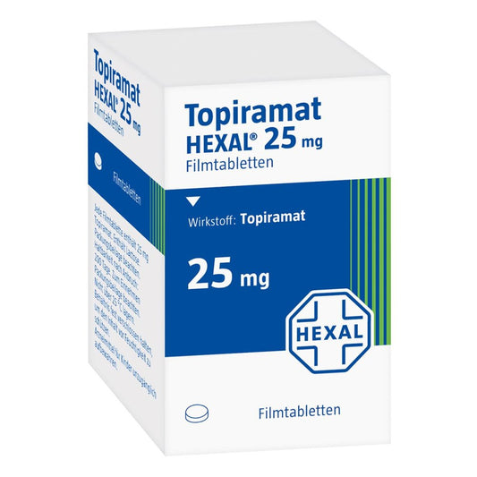 Das Produktfoto zeigt Topiramat Hexal 25 Mg Filmtabletten (200 stk) PZN 02216218