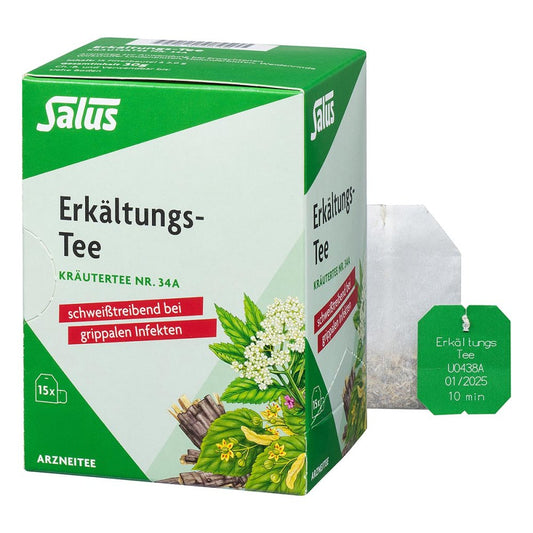 Das Produktfoto zeigt Erkältungstee Kräutertee Nr.34a Salus Filterbeutel (15 stk) PZN 02225708