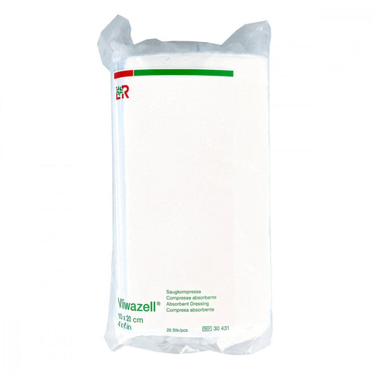 Das Produktfoto zeigt Vliwazell Saugkompressen Unsteril 10x20 Cm (25 stk) PZN 02232826