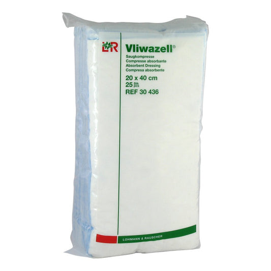 Das Produktfoto zeigt Vliwazell Saugkompressen Unsteril 20x40 Cm (25 stk) PZN 02232884