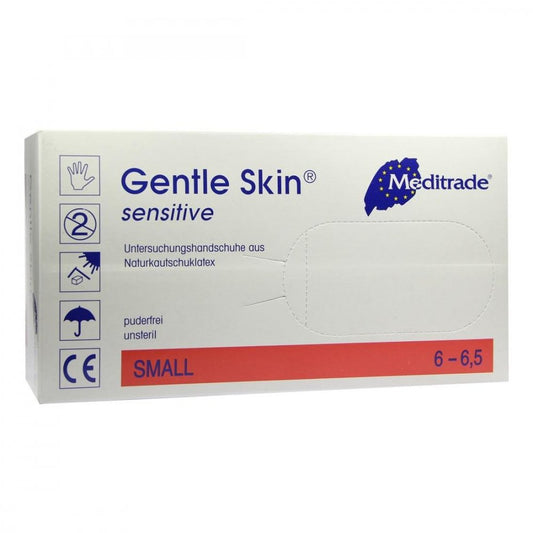 Das Produktfoto zeigt Gentle Skin Sensitive U.Hands.Lat.Unster.Pf Gr.S (100 stk) PZN 02243586