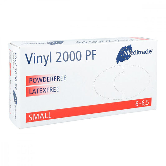 Das Produktfoto zeigt Vinyl 2000 Unters.Handschuhe Unsteril Puderf.Gr.S (100 stk) PZN 02243913