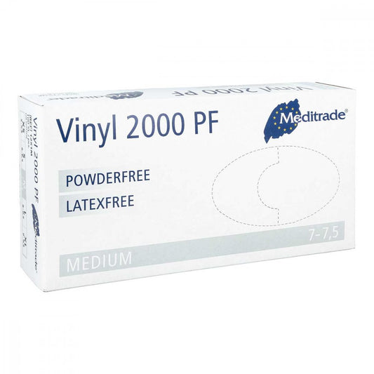 Das Produktfoto zeigt Vinyl 2000 Unters.Handschuhe Unsteril Puderf.Gr.M (100 stk) PZN 02243936