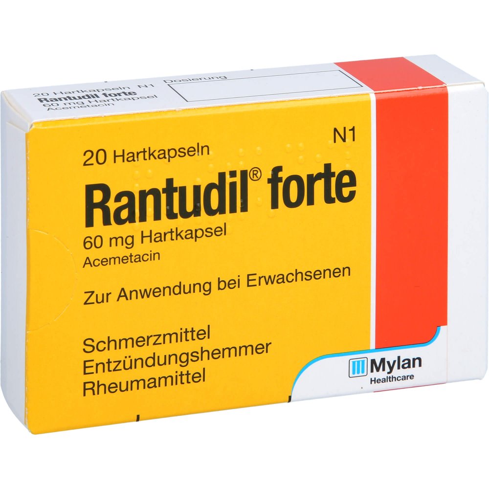 Das Produktfoto zeigt Rantudil Forte Hartkapseln (20 stk) PZN 02244976