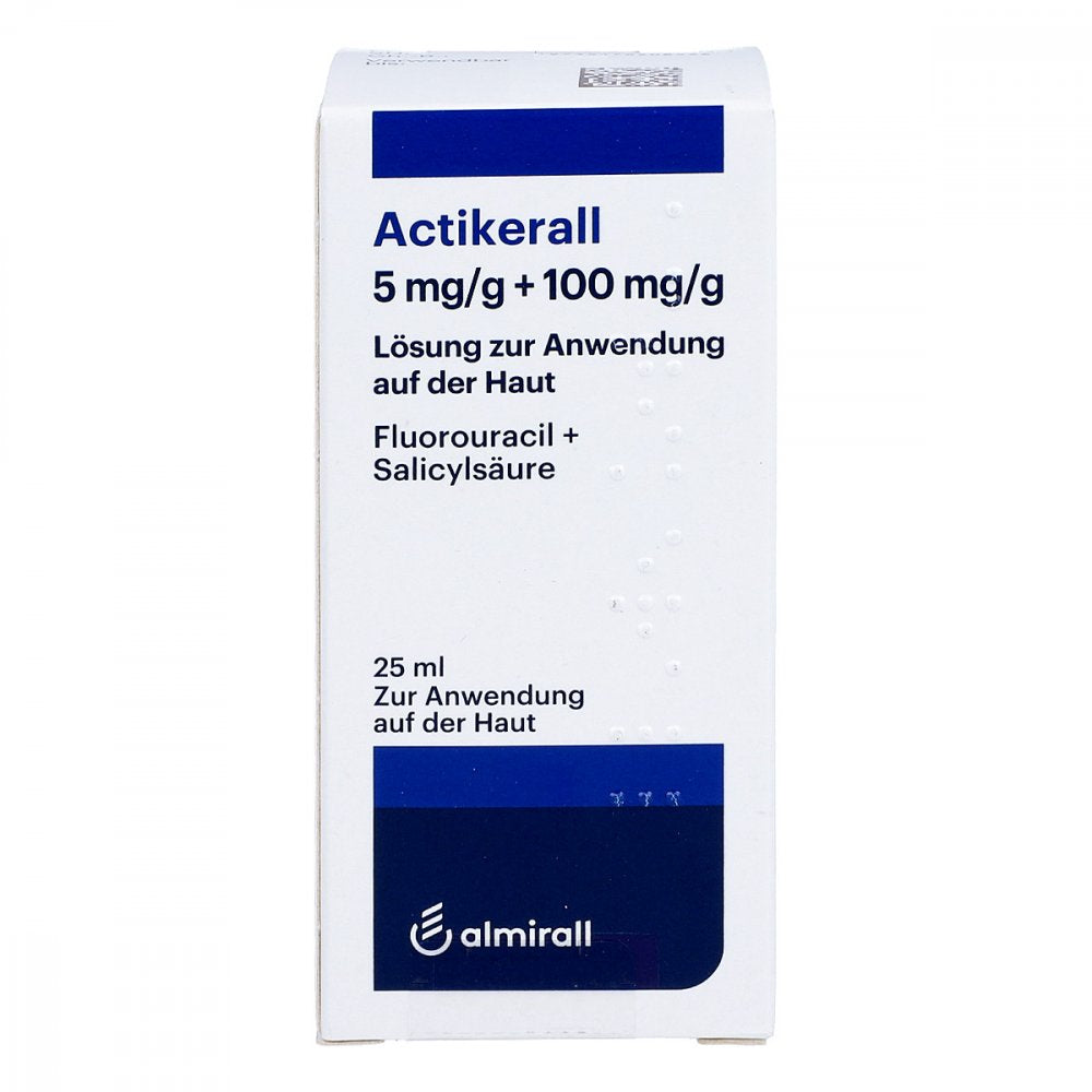 Das Produktfoto zeigt Actikerall 5 Mg/G + 100 Mg/G Lsg.Z.Anw.A.D.Haut (25 ml) PZN 02253917