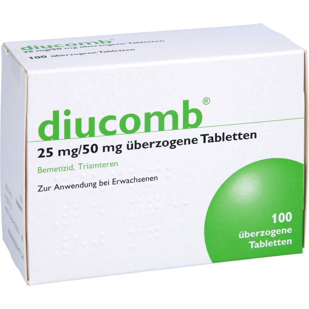 Das Produktfoto zeigt Diucomb Überzogene Tabletten (100 stk) PZN 02258085