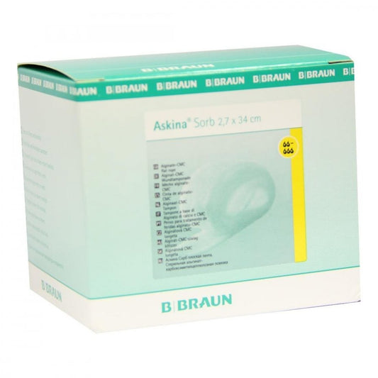 Das Produktfoto zeigt Askina Sorb Alginat Cmc Wundtamp.2,7x34 Cm Steril (3 stk) PZN 02258323