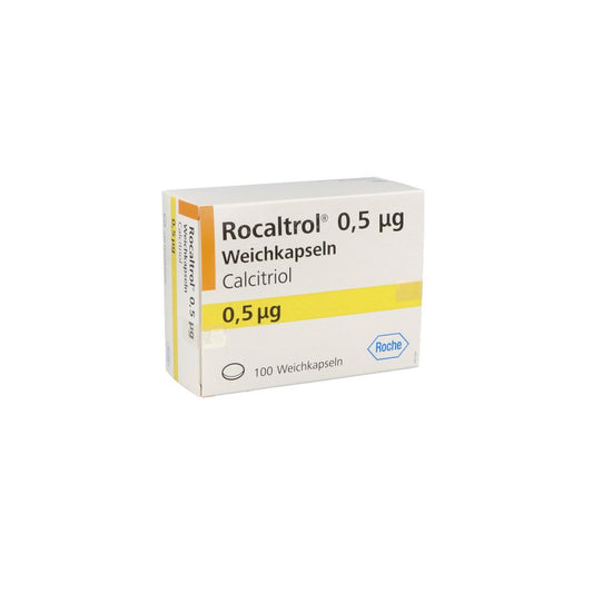 Das Produktfoto zeigt Rocaltrol 0,5 Μg Weichkapseln (100 stk) PZN 02259966
