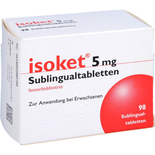 Das Produktfoto zeigt Isoket 5 Mg Sublingualtabletten (98 stk) PZN 02288318