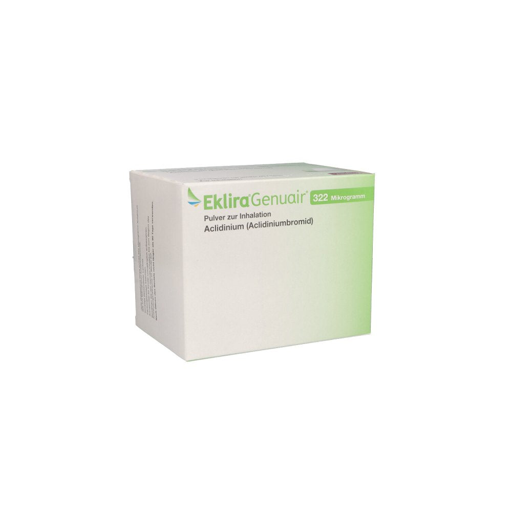 Das Produktfoto zeigt Eklira Genuair 322 Μg Pulver Zur Inhalation 3x60ed (3 stk) PZN 02290568