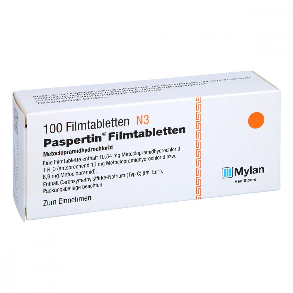 Das Produktfoto zeigt Paspertin Filmtabletten (100 stk) PZN 02295264