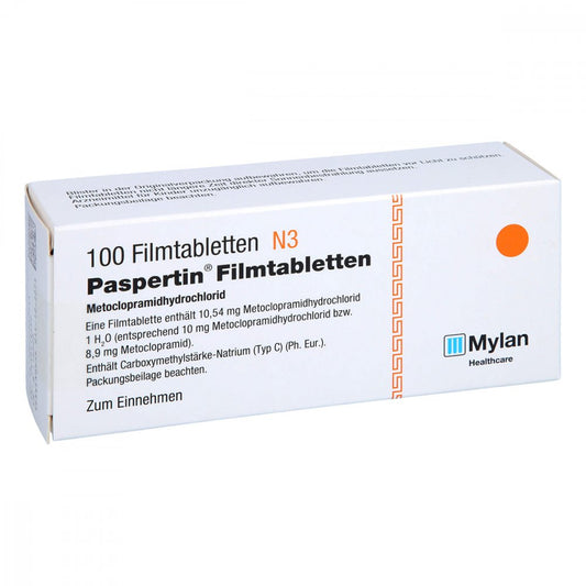 Das Produktfoto zeigt Paspertin Filmtabletten (100 stk) PZN 02295264