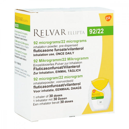 Relvar Ellipta 92 Mikrogramm/22 Mikrogramm Inh.-P. (1X30 stk)