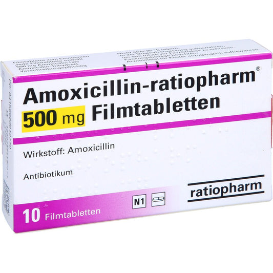 Amoxicillin-Ratiopharm 500 Mg Filmtabletten (10 stk)