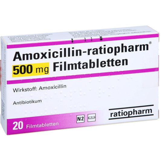 Amoxicillin-Ratiopharm 500 Mg Filmtabletten (20 stk)