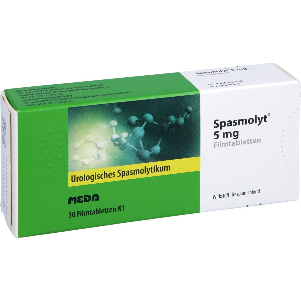 Das Produktfoto zeigt Spasmolyt 5 Mg Filmtabletten (30 stk) PZN 02407409