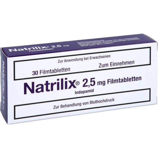 Das Produktfoto zeigt Natrilix 2,5 Mg Filmtabletten (30 stk) PZN 02410239