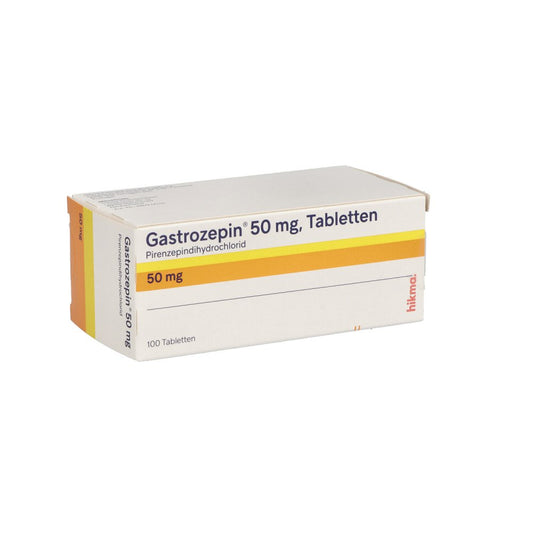 Das Produktfoto zeigt Gastrozepin 50 Mg Tabletten (100 stk) PZN 02414591