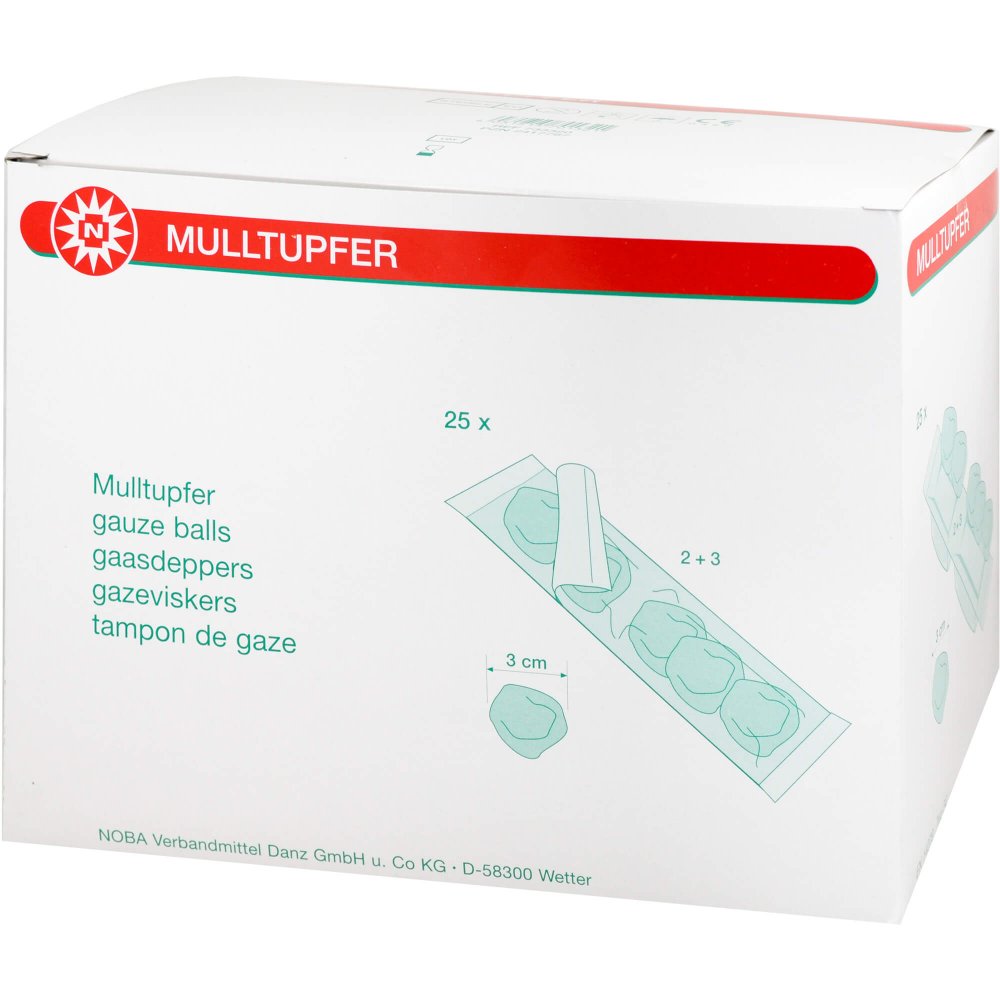 Das Produktfoto zeigt Tupfer Set 2+3 Steril (25 stk) PZN 02417767