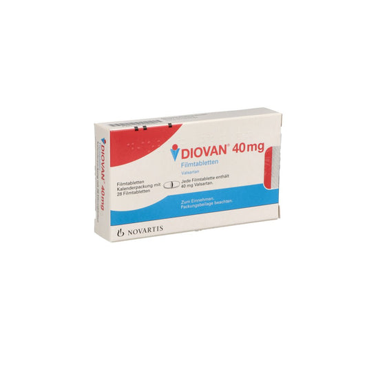 Das Produktfoto zeigt Diovan 40 Mg Filmtabletten (28 stk) PZN 02428995