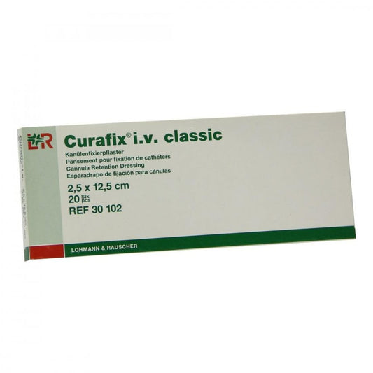 Das Produktfoto zeigt Curafix I.V. Classic Pflaster 2,5x12,5 Cm (20 stk) PZN 02429629