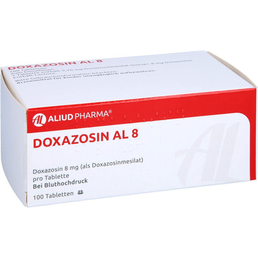 Das Produktfoto zeigt Doxazosin Al 8 Tabletten (100 stk) PZN 02457287