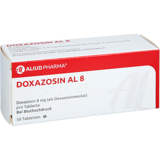 Das Produktfoto zeigt Doxazosin Al 8 Tabletten (50 stk) PZN 02457293