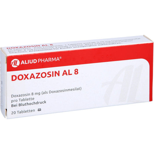 Das Produktfoto zeigt Doxazosin Al 8 Tabletten (20 stk) PZN 02457301