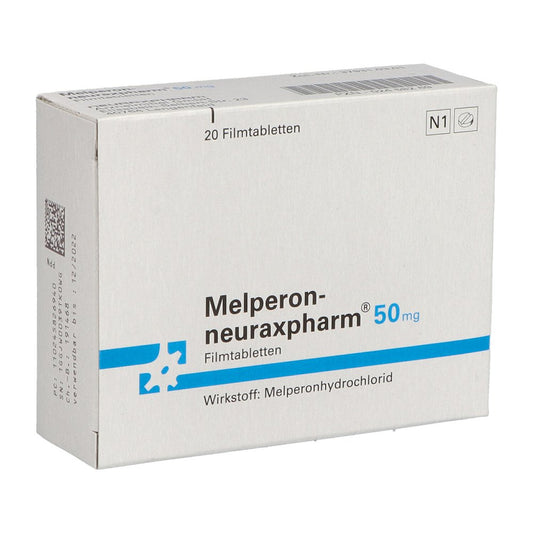 Das Produktfoto zeigt Melperon-Neuraxpharm 50 Mg Filmtabletten (20 stk) PZN 02458269