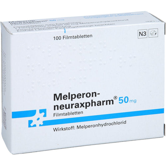 Das Produktfoto zeigt Melperon-Neuraxpharm 50 Mg Filmtabletten (100 stk) PZN 02458335