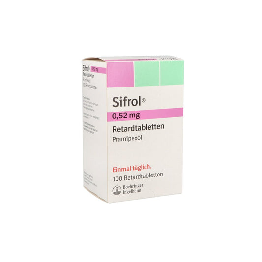 Das Produktfoto zeigt Sifrol 0,52 Mg Retardtabletten (100 stk) PZN 02460349