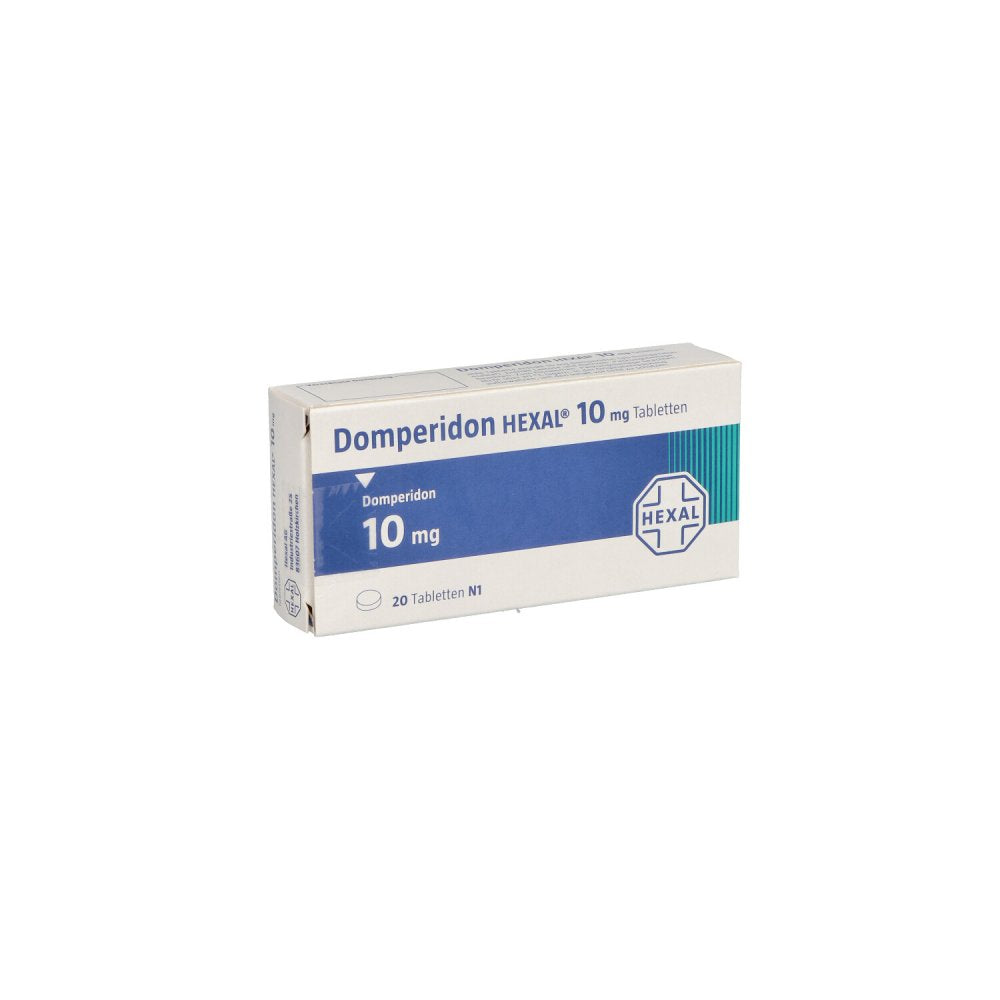 Das Produktfoto zeigt Domperidon Hexal 10 Mg Tabletten (20 stk) PZN 02462093