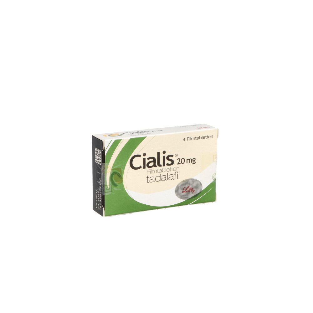 Das Produktfoto zeigt Cialis 20 Mg Filmtabletten (4 stk) PZN 02462986