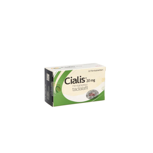 Das Produktfoto zeigt Cialis 20 Mg Filmtabletten (8 stk) PZN 02462992