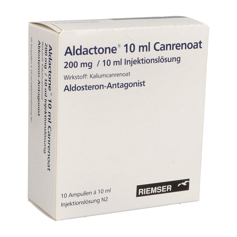 Das Produktfoto zeigt Aldactone 10 Ml Canrenoat Injektionslösung (10X10 ml) PZN 02471293