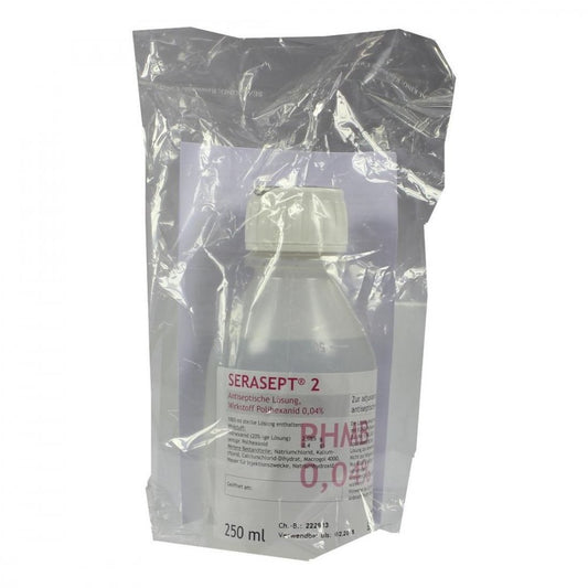 Das Produktfoto zeigt Serasept 2 Lösung (250 ml) PZN 02475500