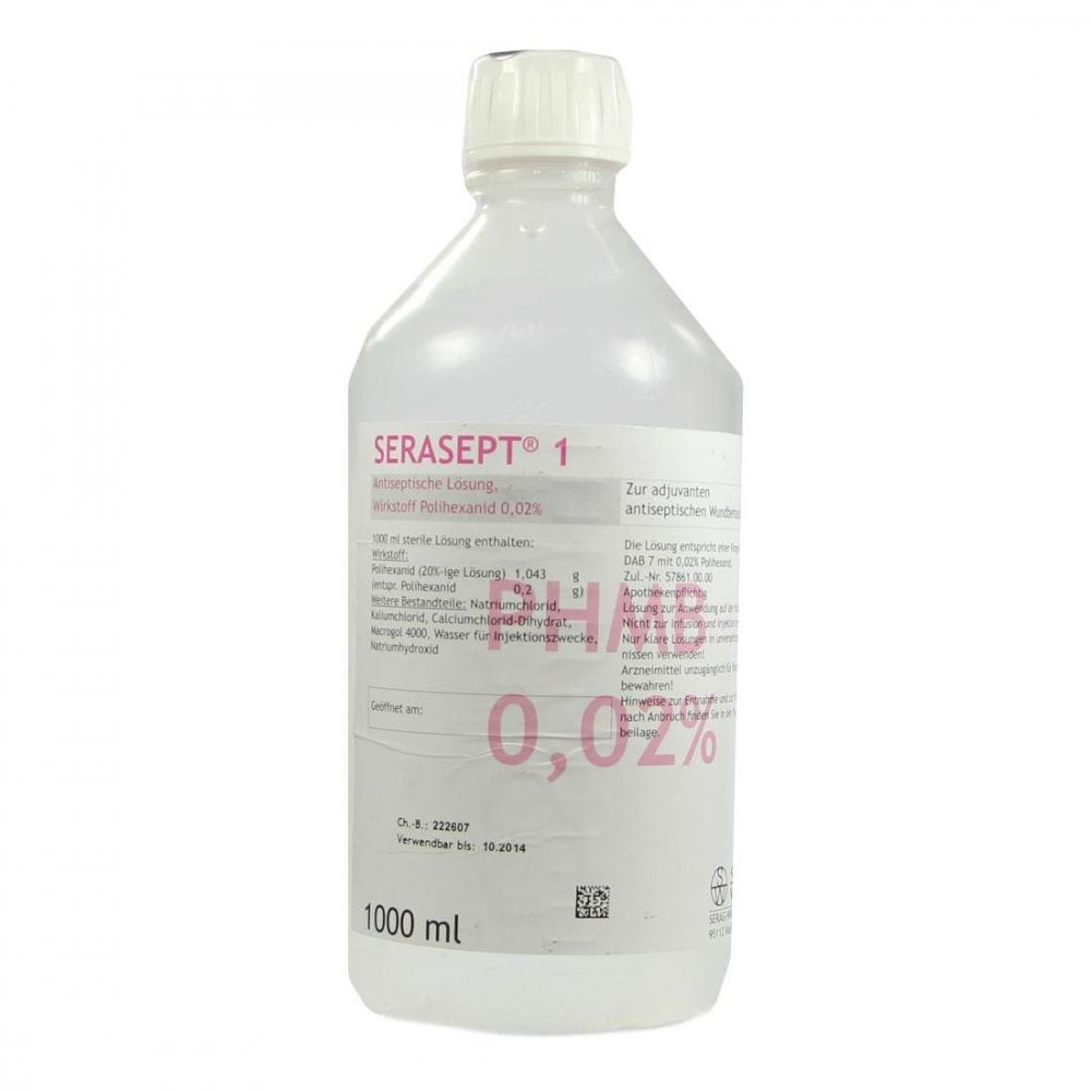 Das Produktfoto zeigt Serasept 1 Lösung (1000 ml) PZN 02476149