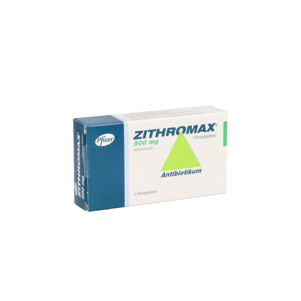 Das Produktfoto zeigt Zithromax 500 Mg Filmtabletten (3 stk) PZN 02481966