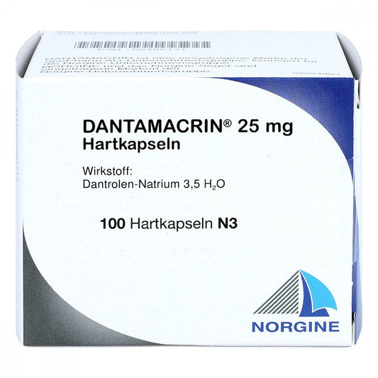 Das Produktfoto zeigt Dantamacrin 25 Mg Hartkapseln (100 stk) PZN 02486171