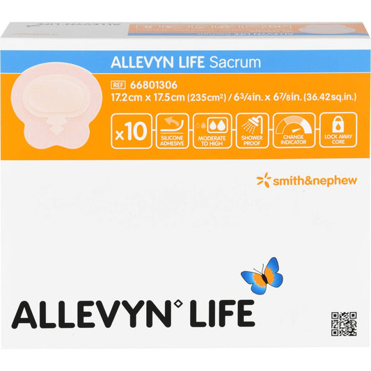 Das Produktfoto zeigt Allevyn Life Sacrum Kl.17,2x17,5cm Silik.Schaumv. (10 stk) PZN 02495000