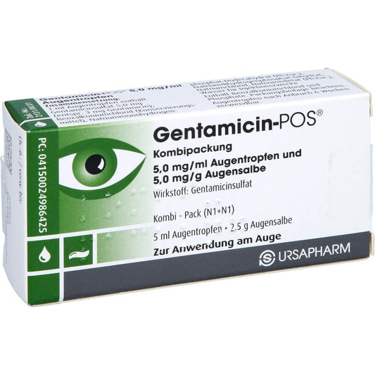 Das Produktfoto zeigt Gentamicin Pos Kombipackung (1 stk) PZN 02498642