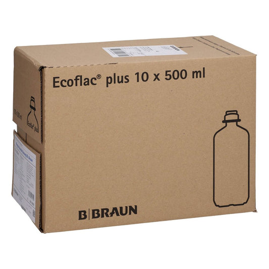 Das Produktfoto zeigt Ringer Acetat Inf.-Lsg.Ecoflac Plus (10X500 ml) PZN 02501019